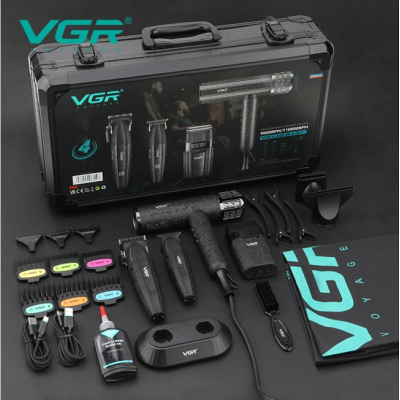 Набор для стрижки волос 4в1 VGR V-640 S4 Black