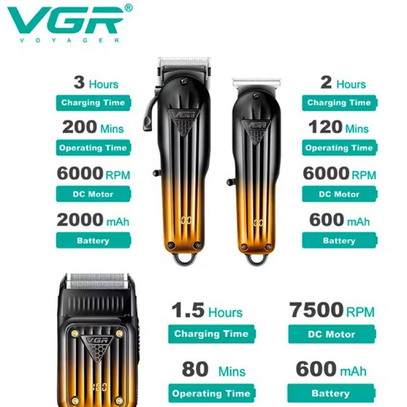 Набор для стрижки волос VGR V-644 Black/Yelow