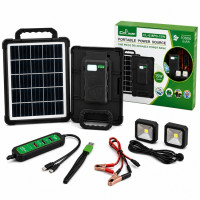 Портативная солнечная станция CcLamp CL-618PB-15W, 10800mAh с LED-лампами