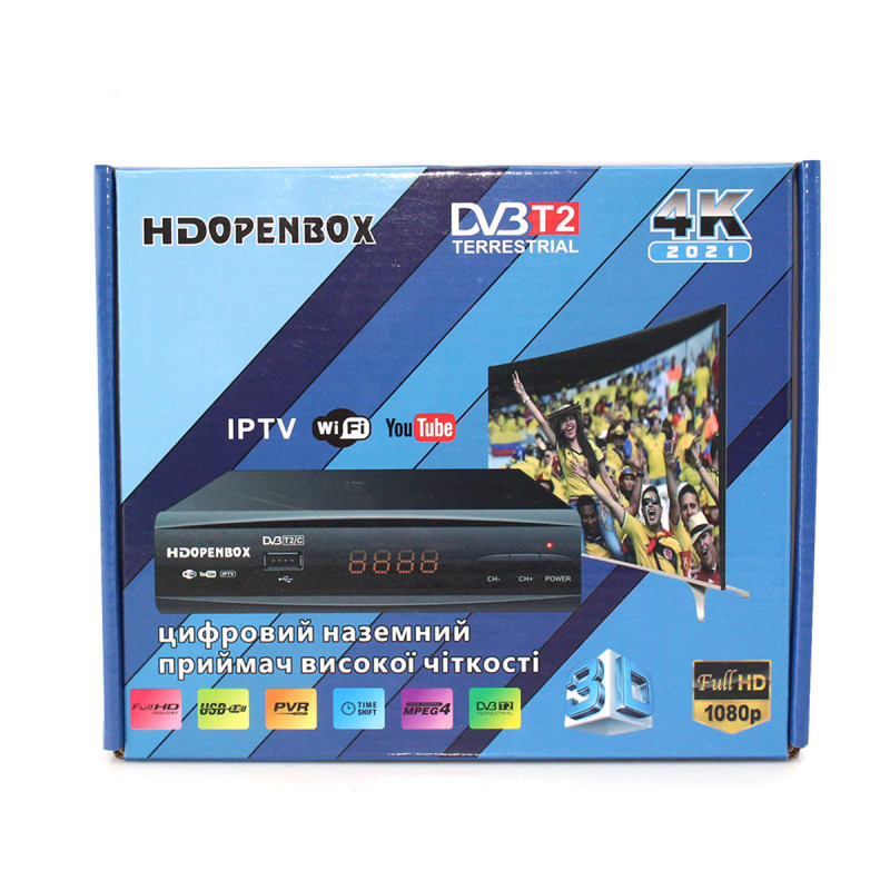 Тюнер hd openbox T2 Metal з підтримкою wifi адаптера (з екраном)