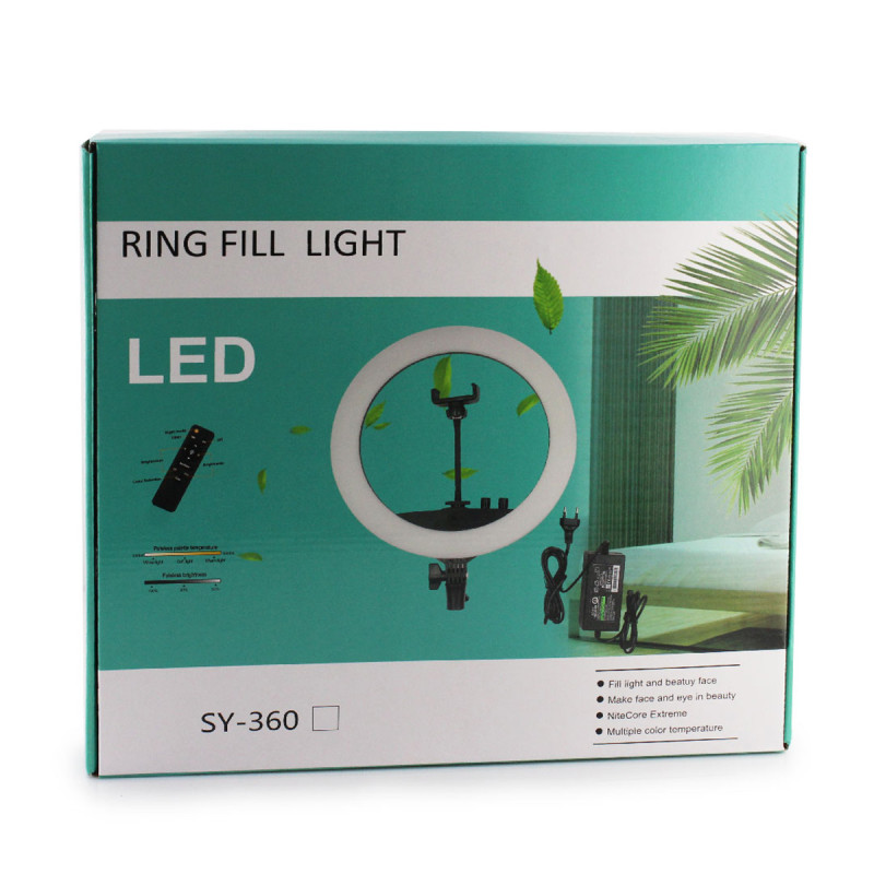 Кольцевая лампа 36 см SP-14 LED RING FILL LIGHT BlueBox (с 2 держ.)