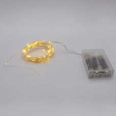 Гирлянда-роса (Copper Wire) 100WW-1 Battery внутренняя, пров.:прозрачный,  (Белый-теплый)