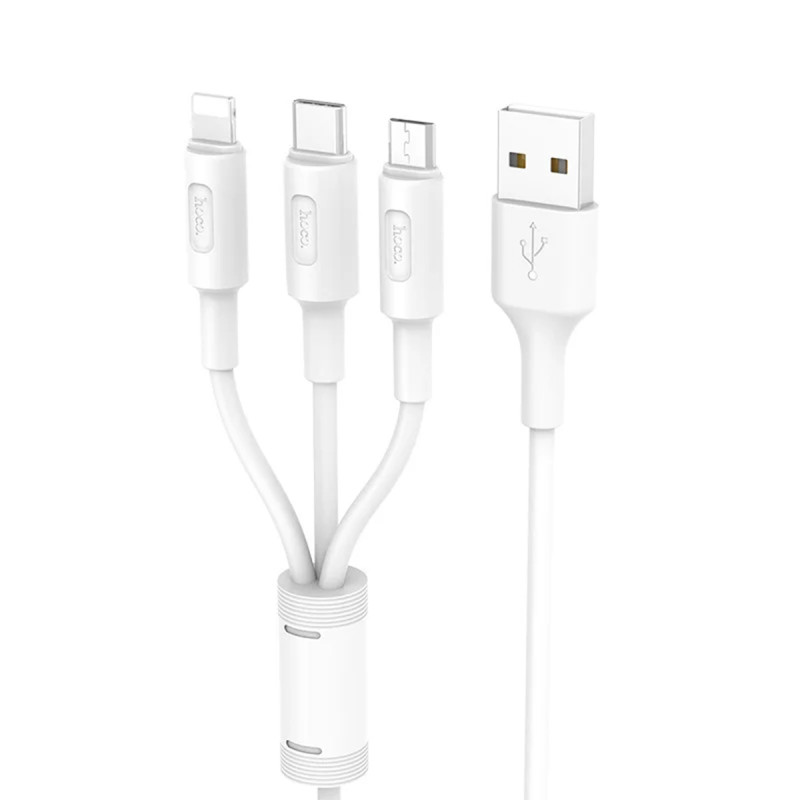 Кабель USB - Lightning + Micro USB + Type-C DATA HOCO X25