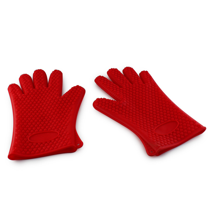 Рукавички-прохватки RED GLOVE силіконові жароміцні (Червоні)