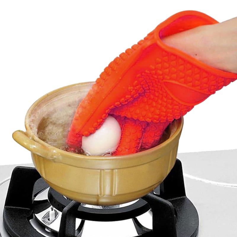 Рукавички-прохватки RED GLOVE силіконові жароміцні (Червоні)