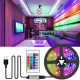 Гірлянда-стрічка (Rope-Lights) SMD5050-RGB Music універсальна, пров.: чорний, 5м (Різнокольорова)
