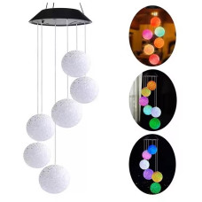 Садовая подвесная лампа с 6 LED шарами на солнечной батарее  MULTI