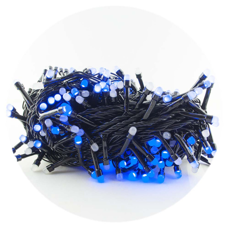 Гірлянда-нитка (String-Lights) 200B-4 внутрішня, пров.: чорний, 10м (Синій)