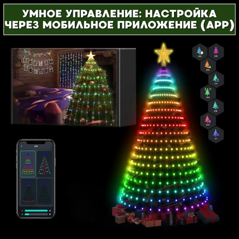 Гірлянда світлодіодна 10 лінії по 2м Smart APP