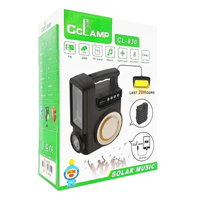 Портативна сонячна станція з радіо та Bluetooth CL 830