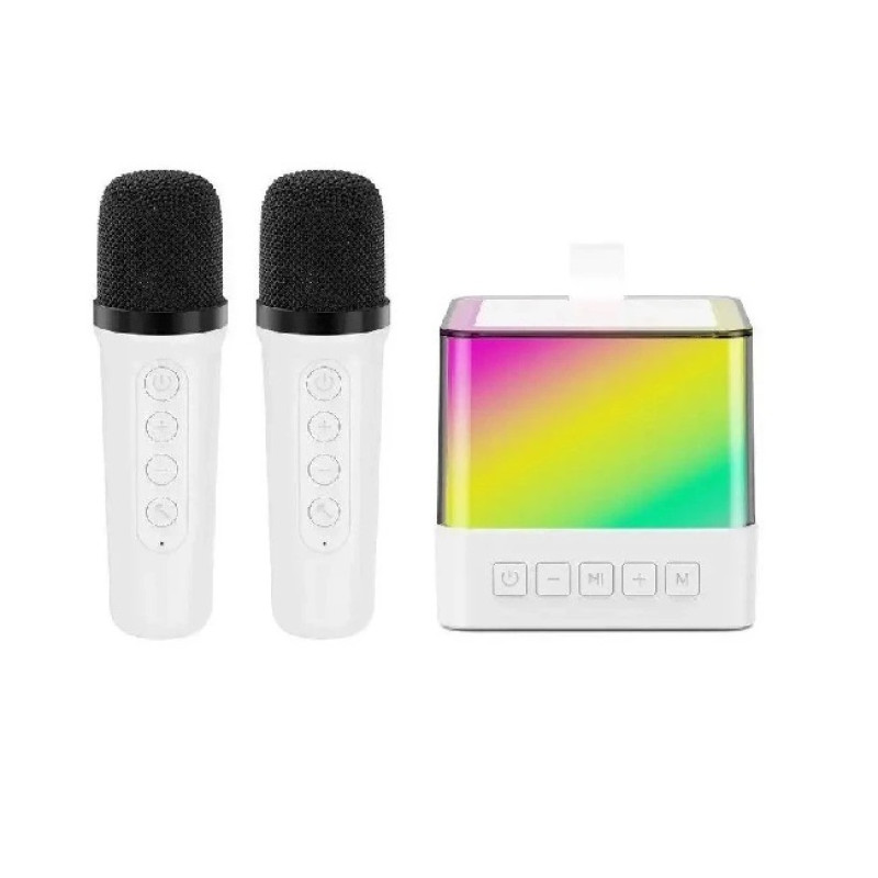 Міні-дитяче караокес підсвічуванням RGB K18 (2 мікрофони)