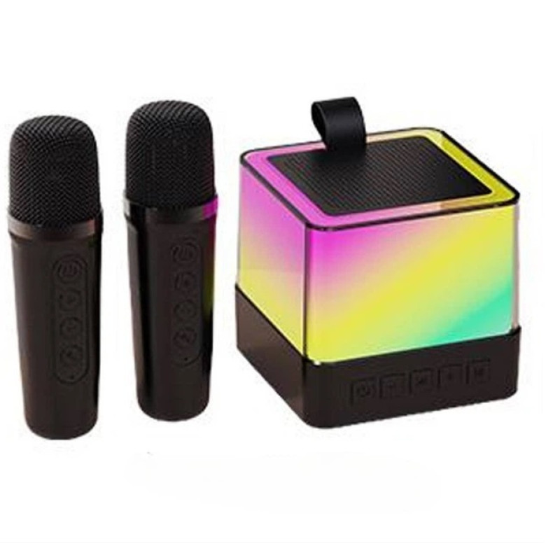 Міні-дитяче караокес підсвічуванням RGB K18 (2 мікрофони)