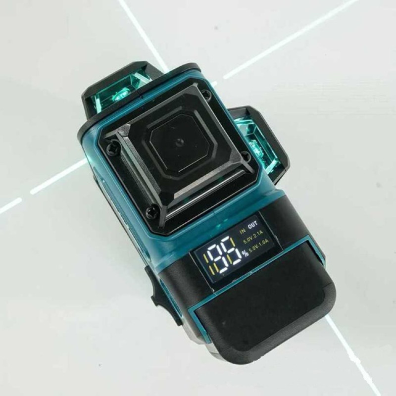Лазерний рівень акумуляторний 4D 16 ліній 360 ° LED дисплей DOMOTEC