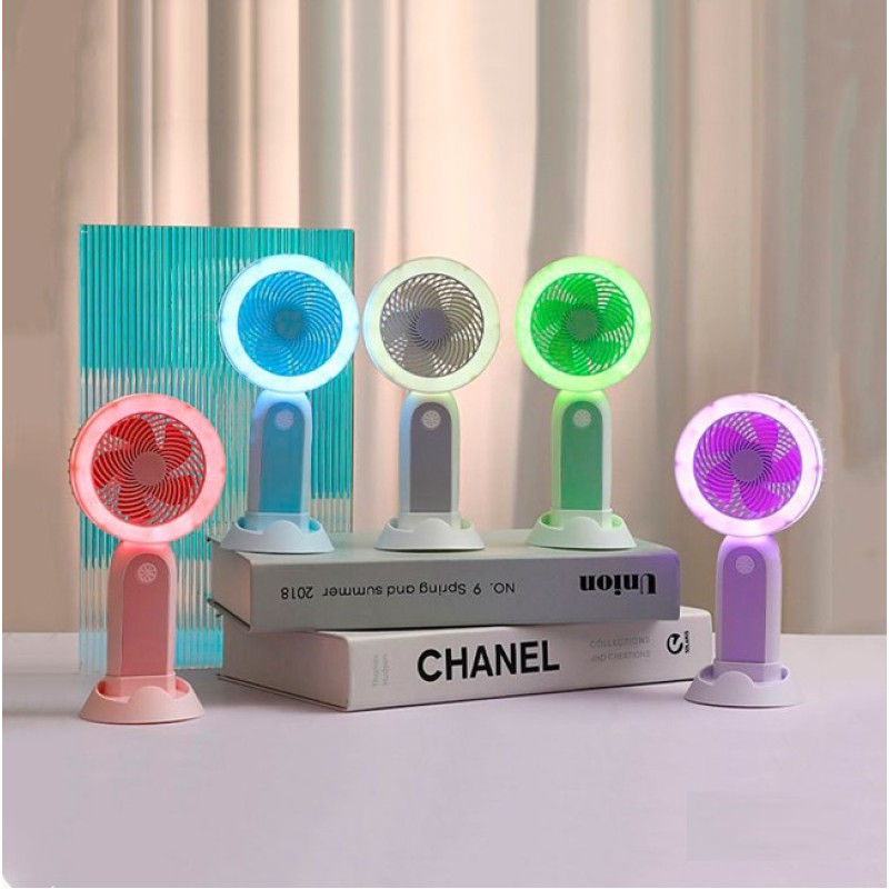 Вентилятор ручной аккумуляторный с LED подсветкой 8839